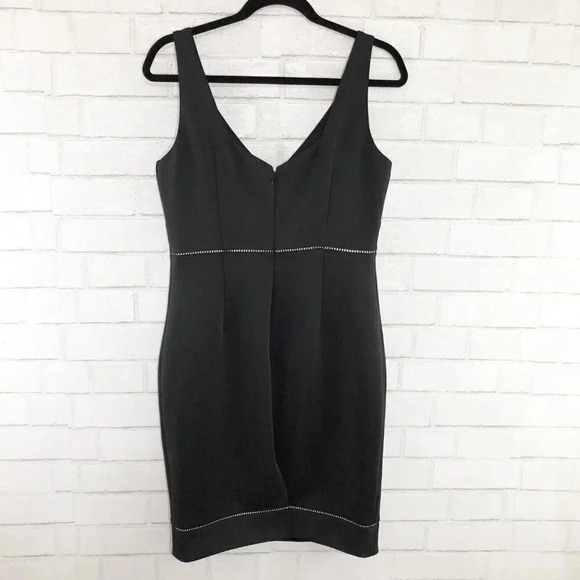 Karl Lagerfeld Black Sleeveless Bodycon Fitted Cocktail Dress Size 10 - Picture 2 of 6
